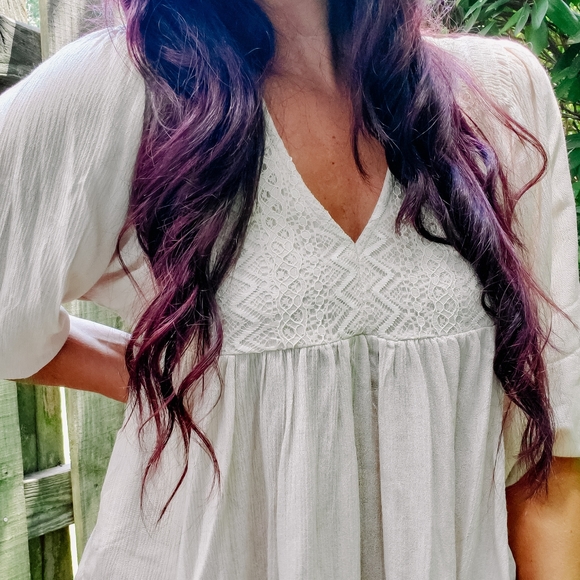 Babydoll top with lace detail NWT - Picture 3 of 4